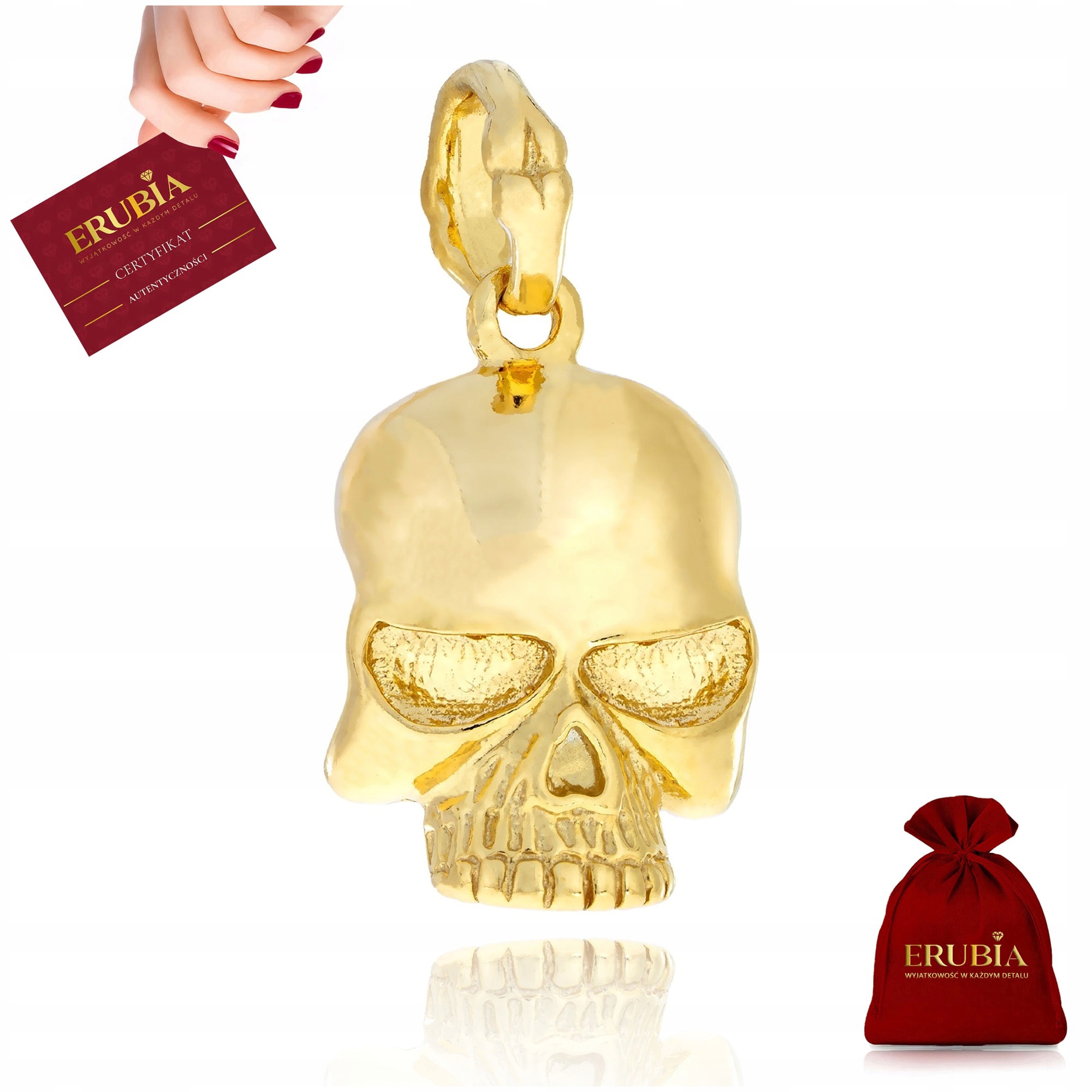 Pozlacený Pánský Přívěsek Lebka Na Řetízky Stříbro O Ryzosti 925