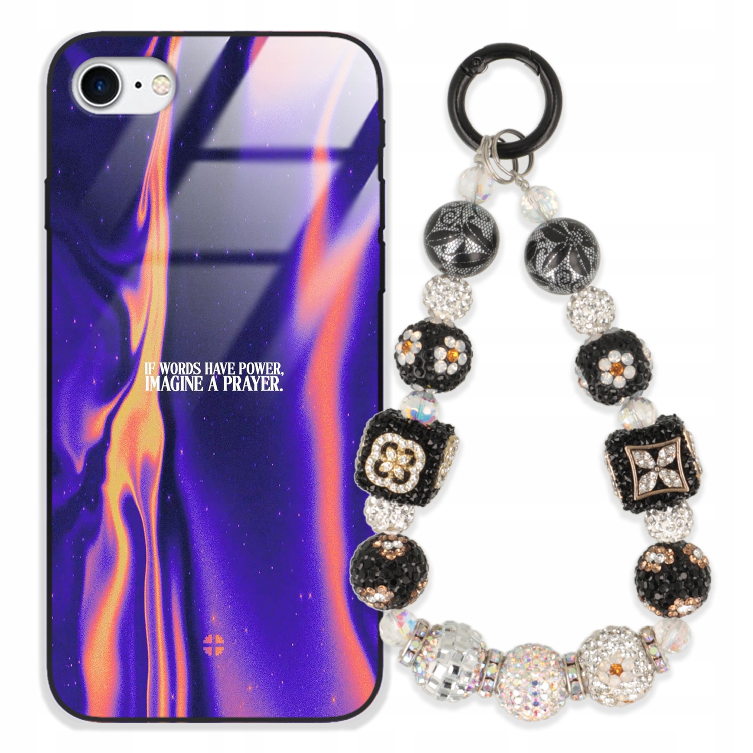 Pouzdro Pro Iphone SE3 Case Glass| Přívěsek Na Klíče Elegantní Kryt Premium Vzory