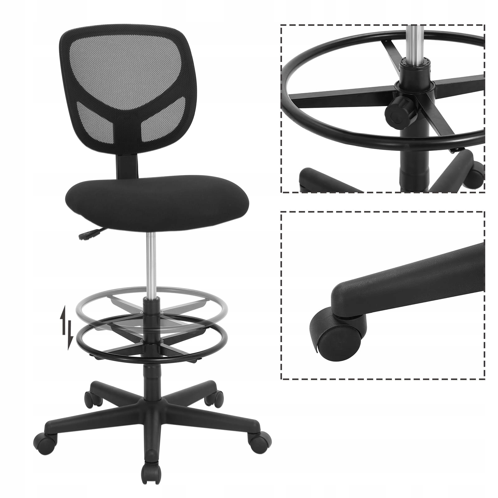 Pohodlné funkčné kancelárske kreslo, otočná stolička, regulácia opierky na nohy