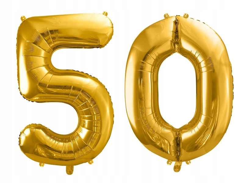 

Balony na 50 urodziny złote foliowe 86cm
