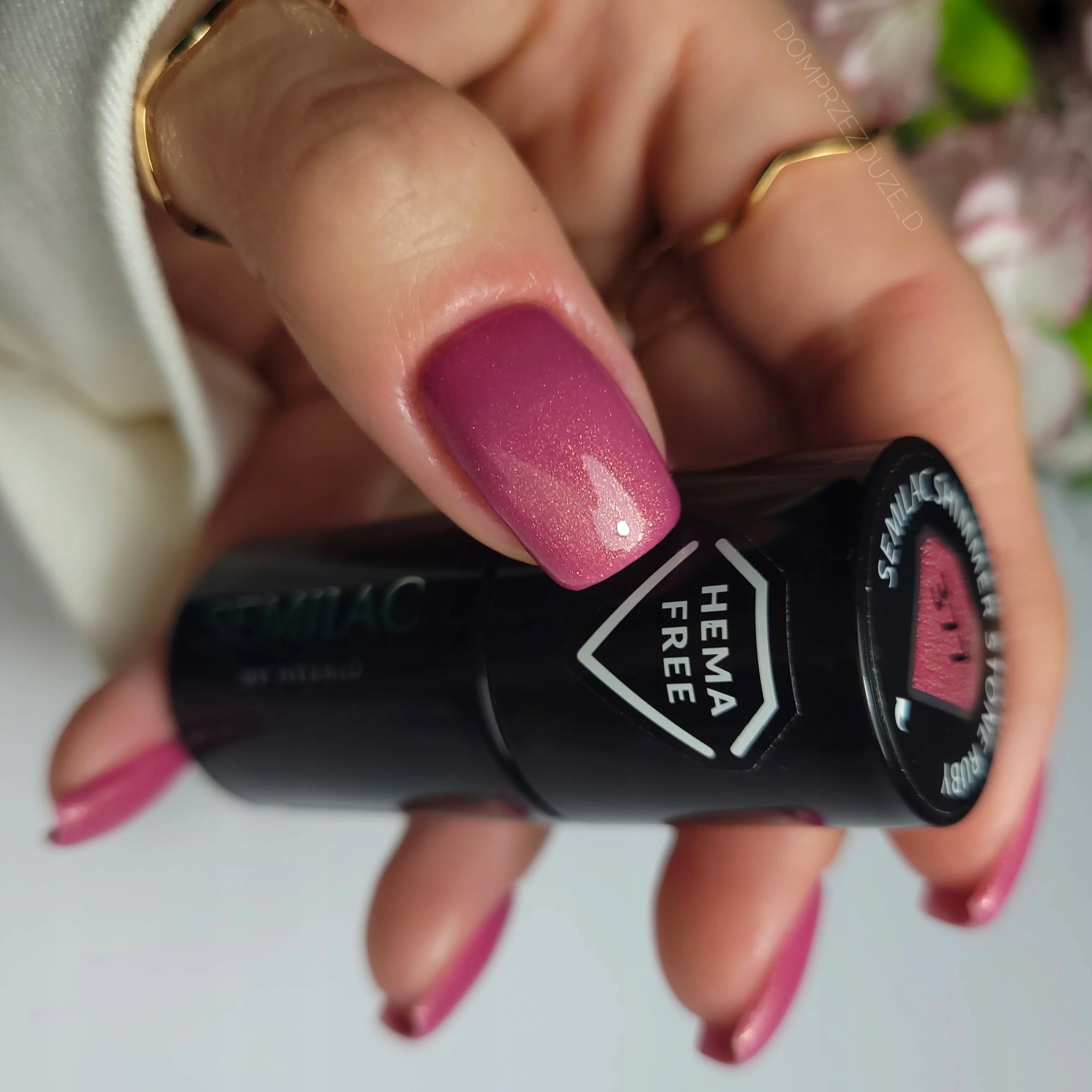 SEMILAC 377 Shimmer Stone Ruby Lakier Hybrydowy do paznokci 7ml Pojemność 7 ml