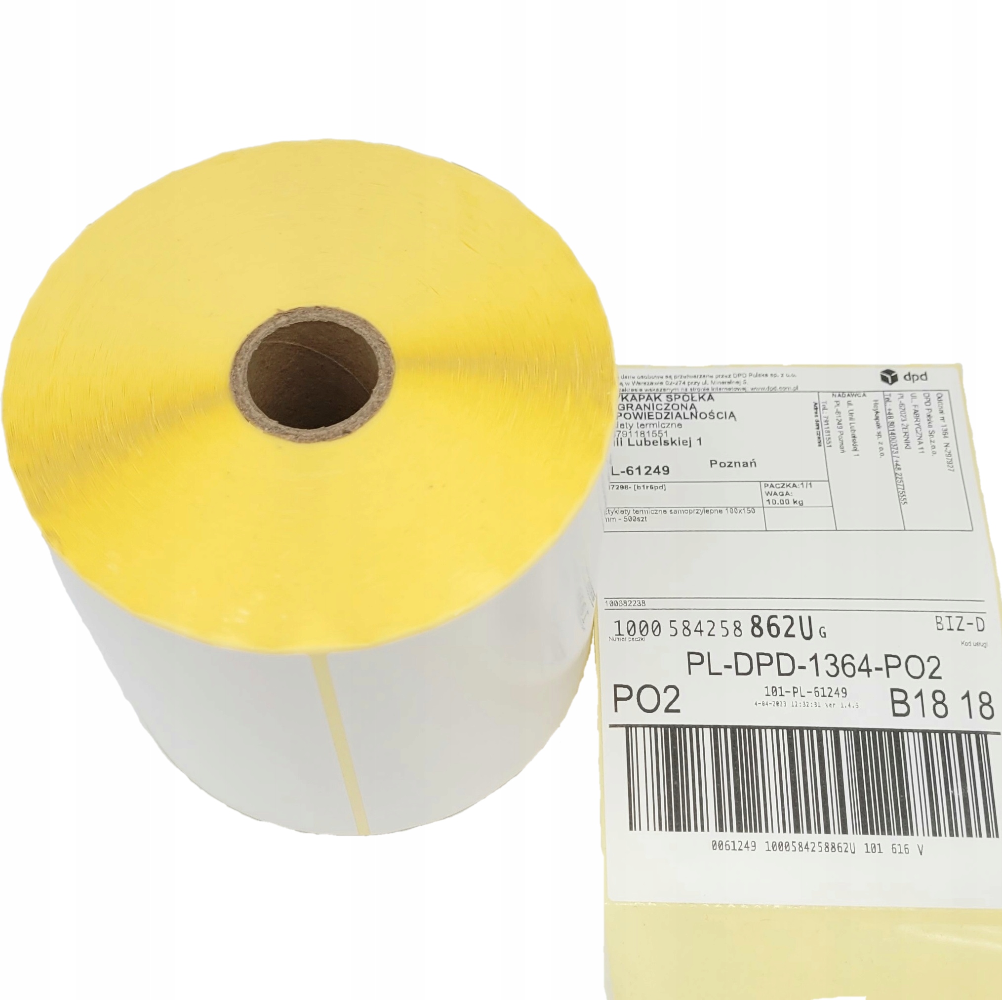 

Etykiety Termiczne Hm białe 100x150 mm 500 sztuk