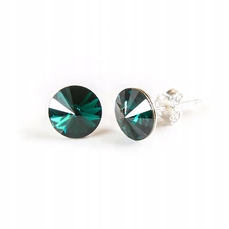 

Srebrne Kolczyki 925 z kr. Swarovski Rivoli 6 Eme