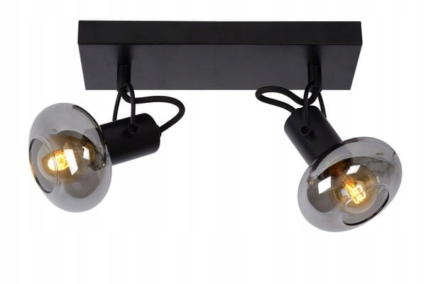 Reflektorová lampa Lucide Madee E14 2x25W Sklo Černá-Transparentní