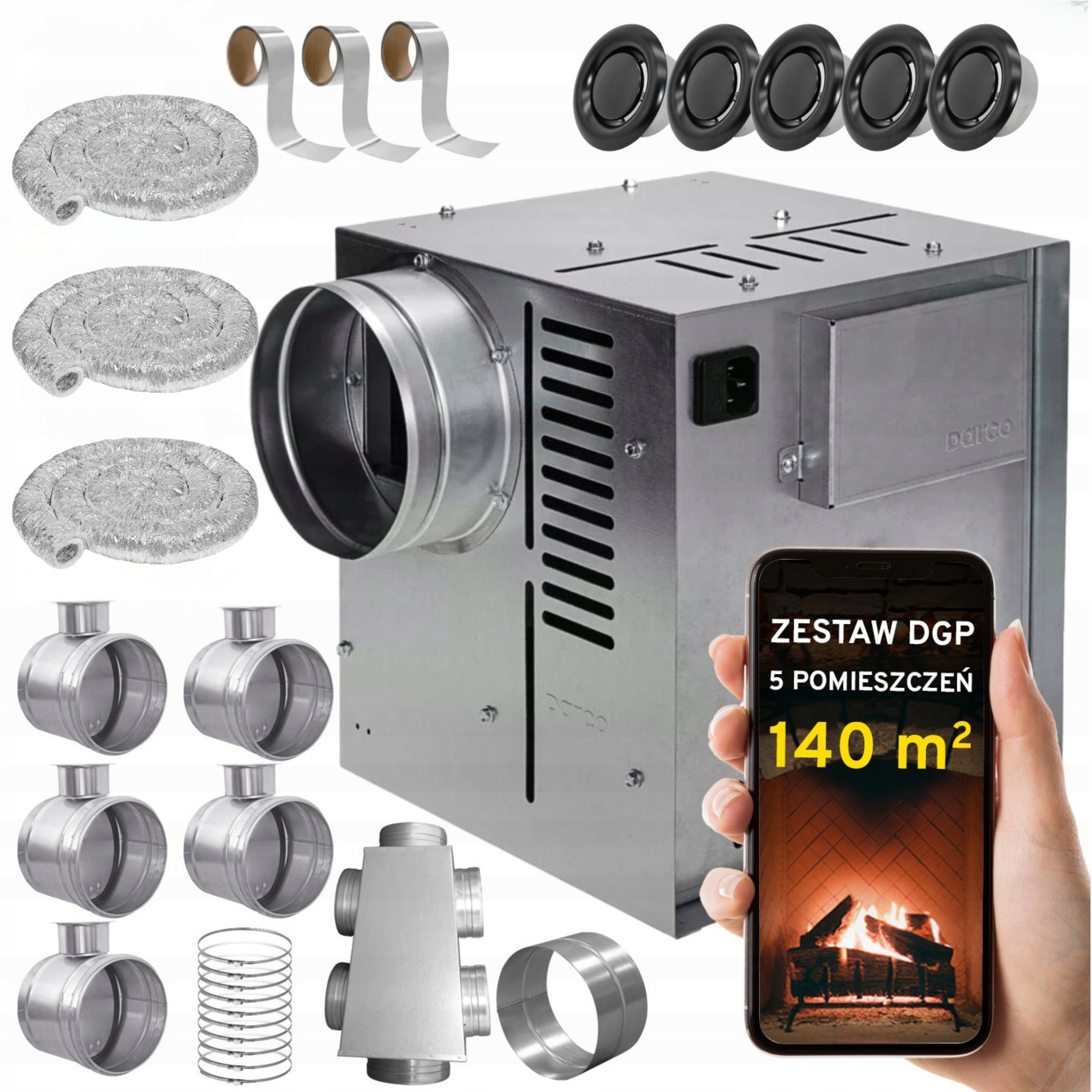Komínová Turbína Ventilátor Komínový Set Dgp 5 miestností 140 m2