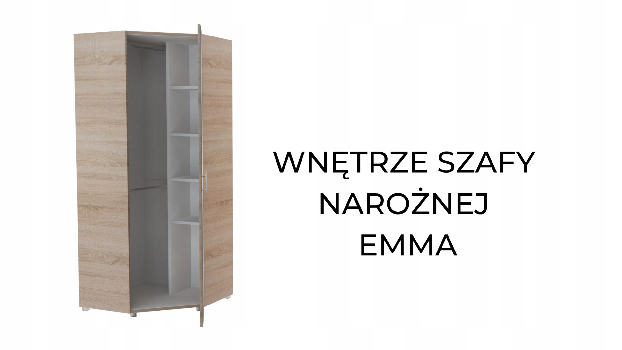 SZAFA NAROŻNA EMMA + LUSTRO 80 cm - SONOMA Szerokość mebla 80 cm