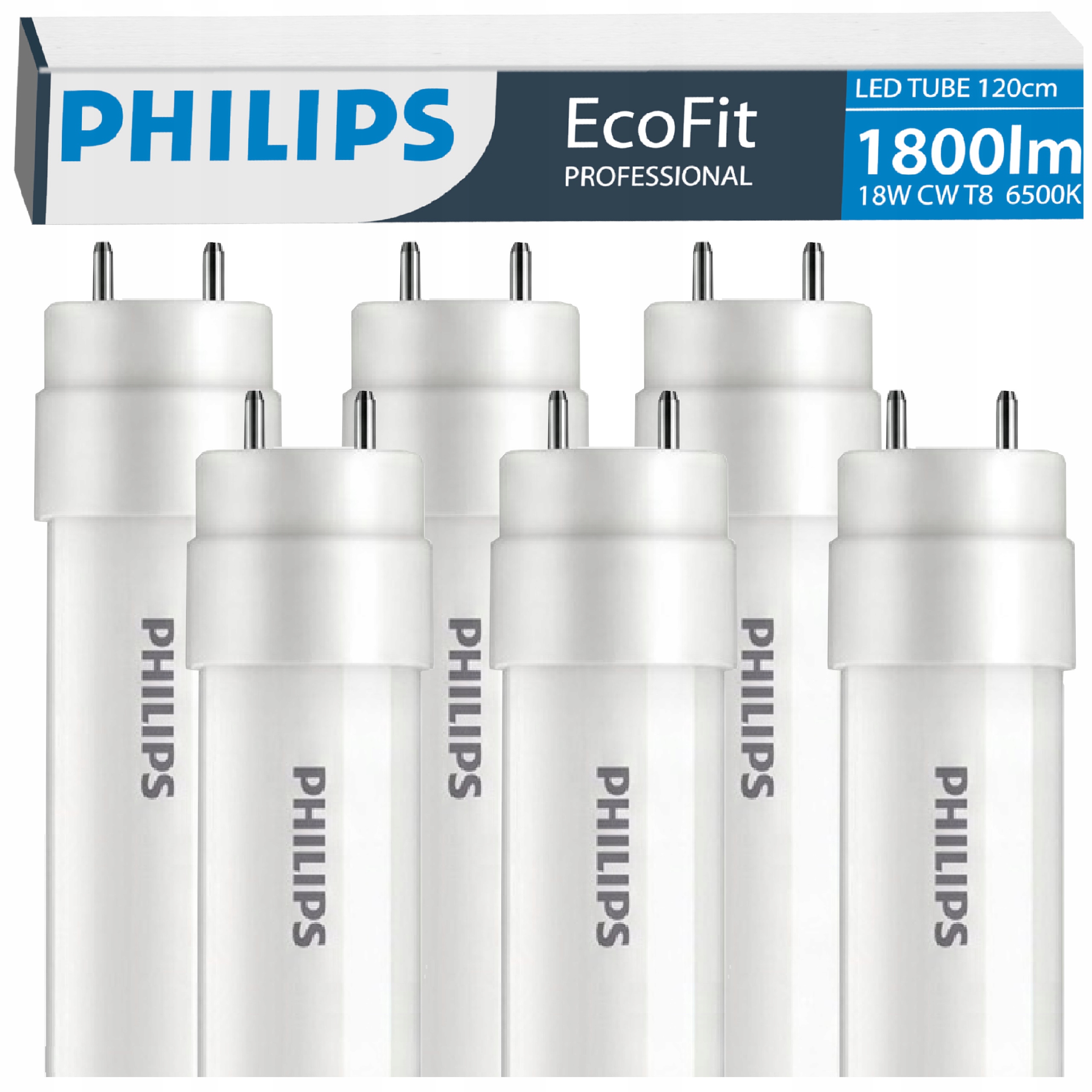 Philips Led žárovky 120 cm 17,5 W 36 W 1800 lm 6500 K 30000 h EcoFit 6 x