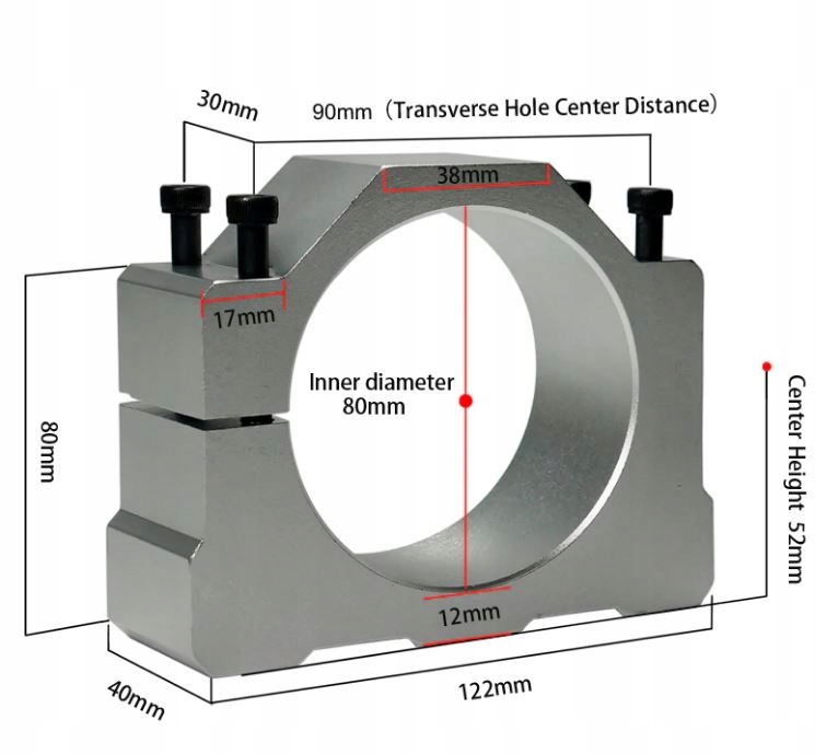 Upevnění držáku vřetena motoru Cnc fi 80 mm frézovací plotr