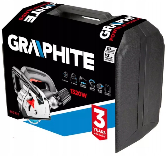 BRUZDOWNICA 1320W WALIZKA GRAPHITE 59G370 + 2 TARCZE Marka Graphite