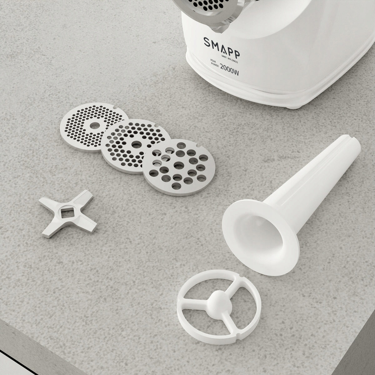 MASZYNKA DO MIELENIA MIĘSA SMAPP 489.8 BIAŁA 2000W Marka SMAPP