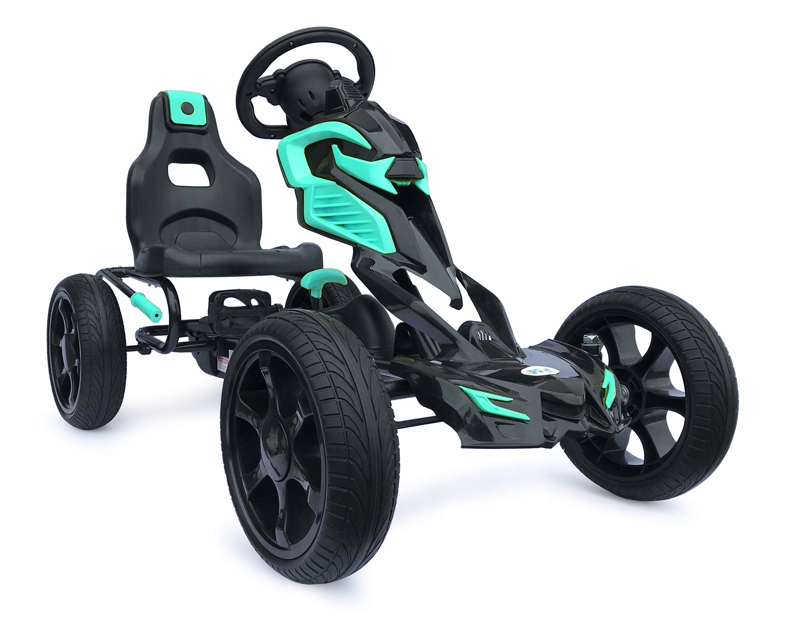 Wielki Gokart Na Pedały do60kg 5-12lat scout 4KiDS Turkus