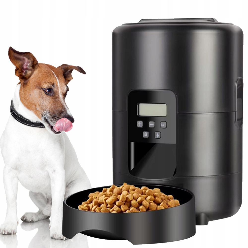 Levně 2L Automatický Podavač Krmiva Pro Kočky Psa Dávkovač Potravin Usb LCD