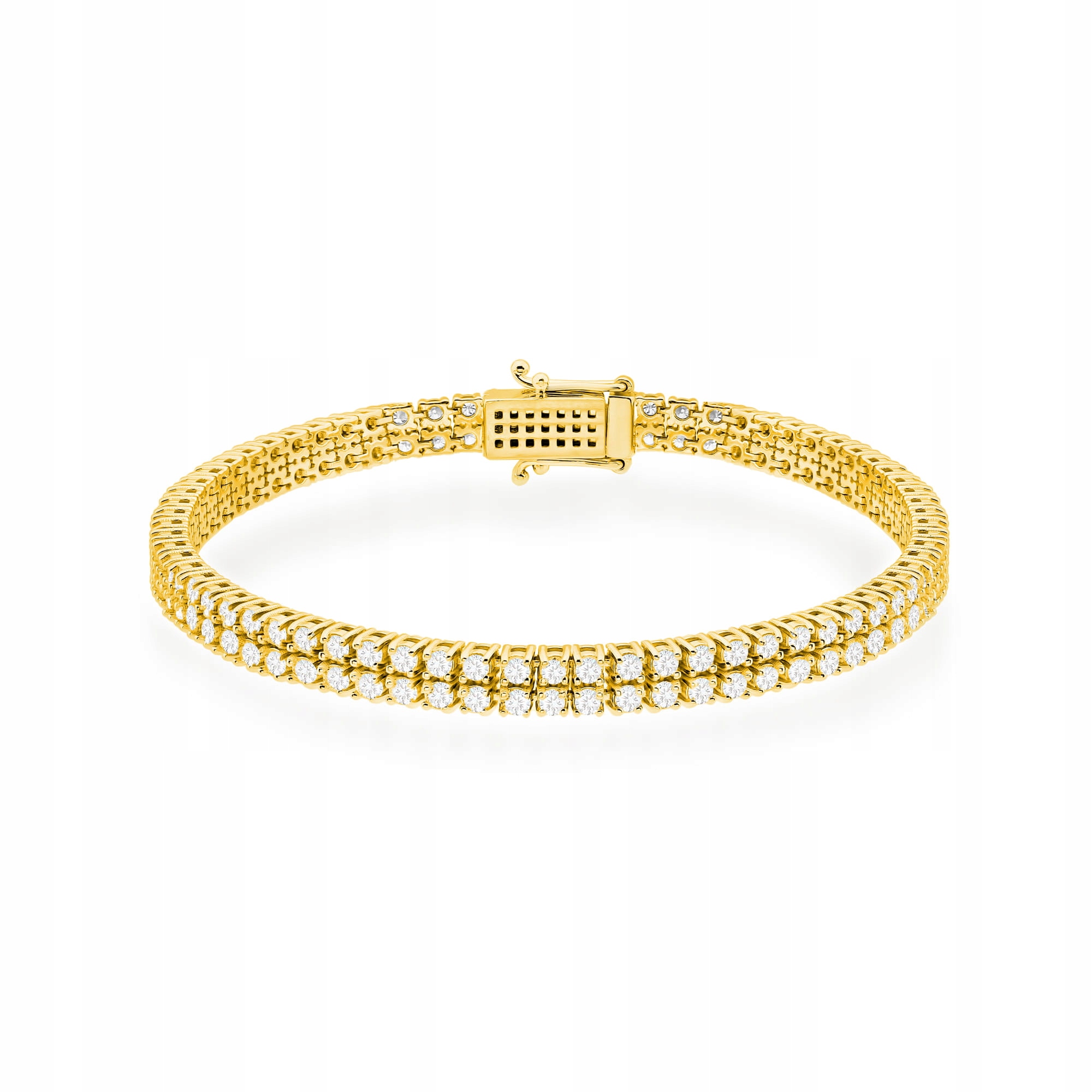 Zlatý náramek 585 s laboratorními diamanty 18 cm tenis 11.3 g