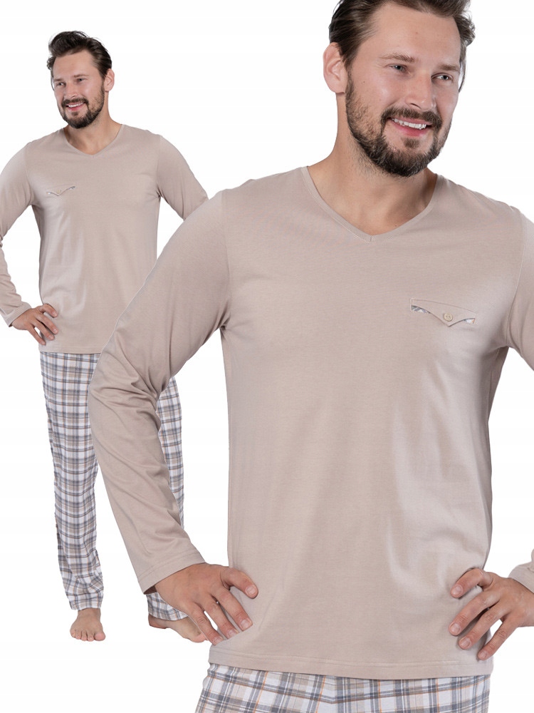 Hotberg Andrzej klasické dlouhé pánské pyžamo [béžové] XXL