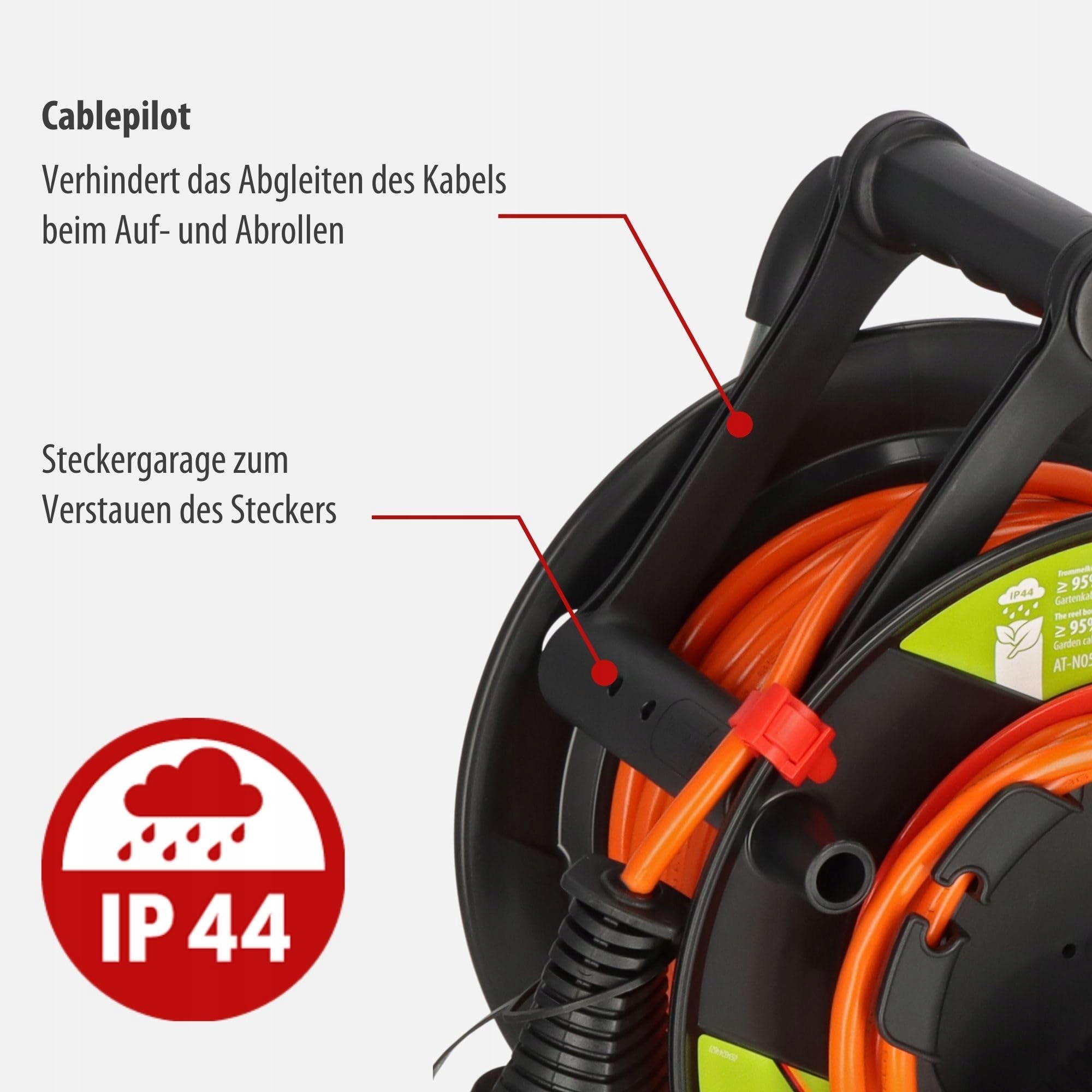 BRENNENSTUHL Bęben Kablowy Ogrodowy IP44 25m Recykling Zewnętrzny Niemcy — miniatura 5