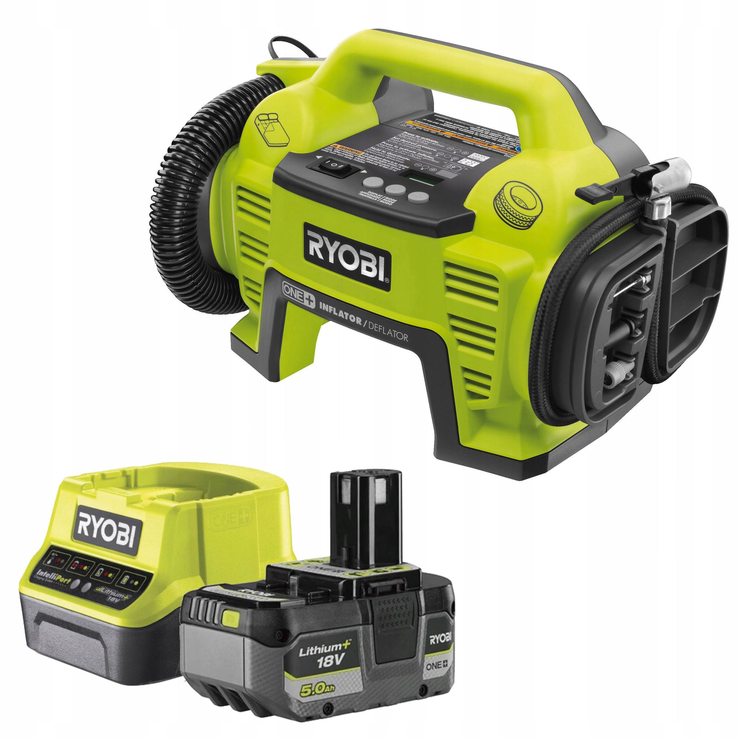 Akumulátorový Kompresor Ryobi 18V 10,3bar R18l-0 Nabíjačka Aku 5Ah