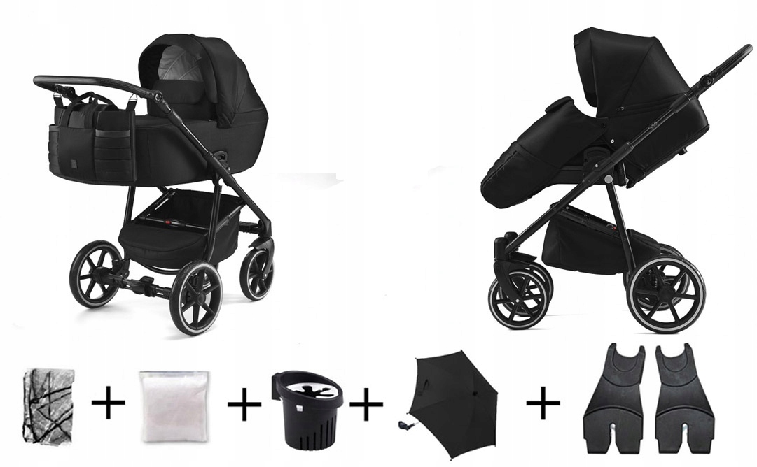 Wózek APUS Black Premium 2w1 DADA PARADISO ADAPTER