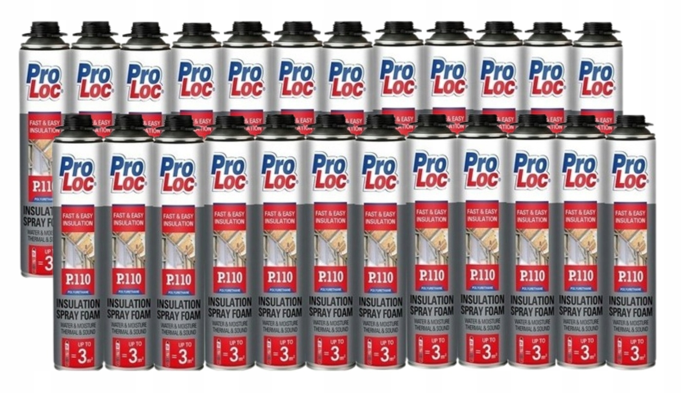 Pěnová stříkací pěna Pur ProLoc P110 Termoizolace Zateplení 850 ml 3 m2