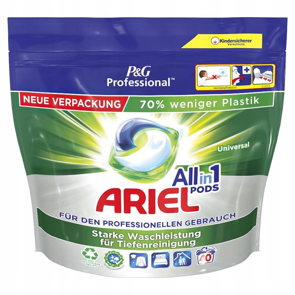 

Ariel Kapsułki do prania Extra uniwersalne 40 De