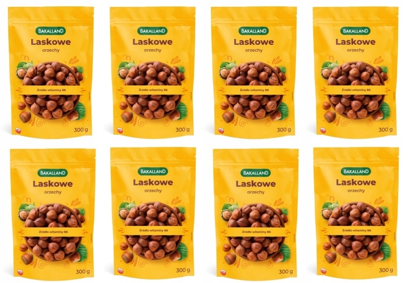 8x 300g Bakalland orzechy laskowe