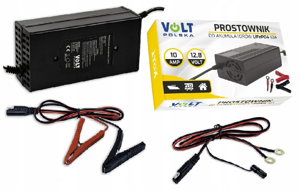 Prostownik Ładowarka Do Akumulatora LIFEPO4 10A Volt Polska 12,8V 14,6V