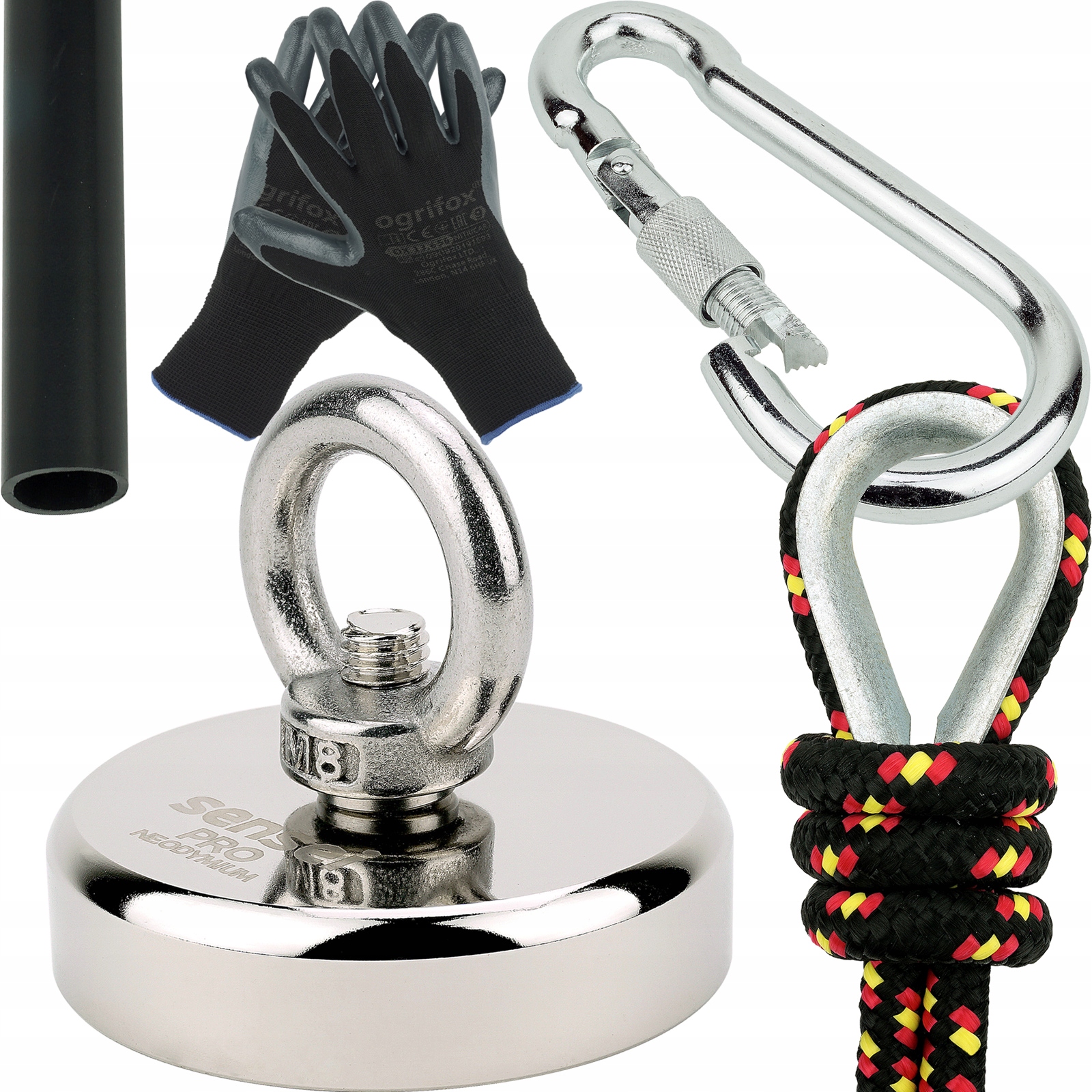 ZESTAW MAGNES NEODYMOWY UCHWYT MAGNETYCZNY 150 kg