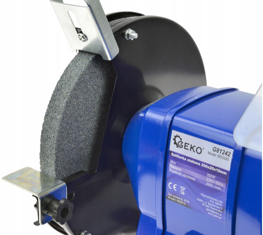 SZLIFIERKA STOŁOWA DWUTARCZOWA 350W MOCNA GEKO HIT Marka Geko