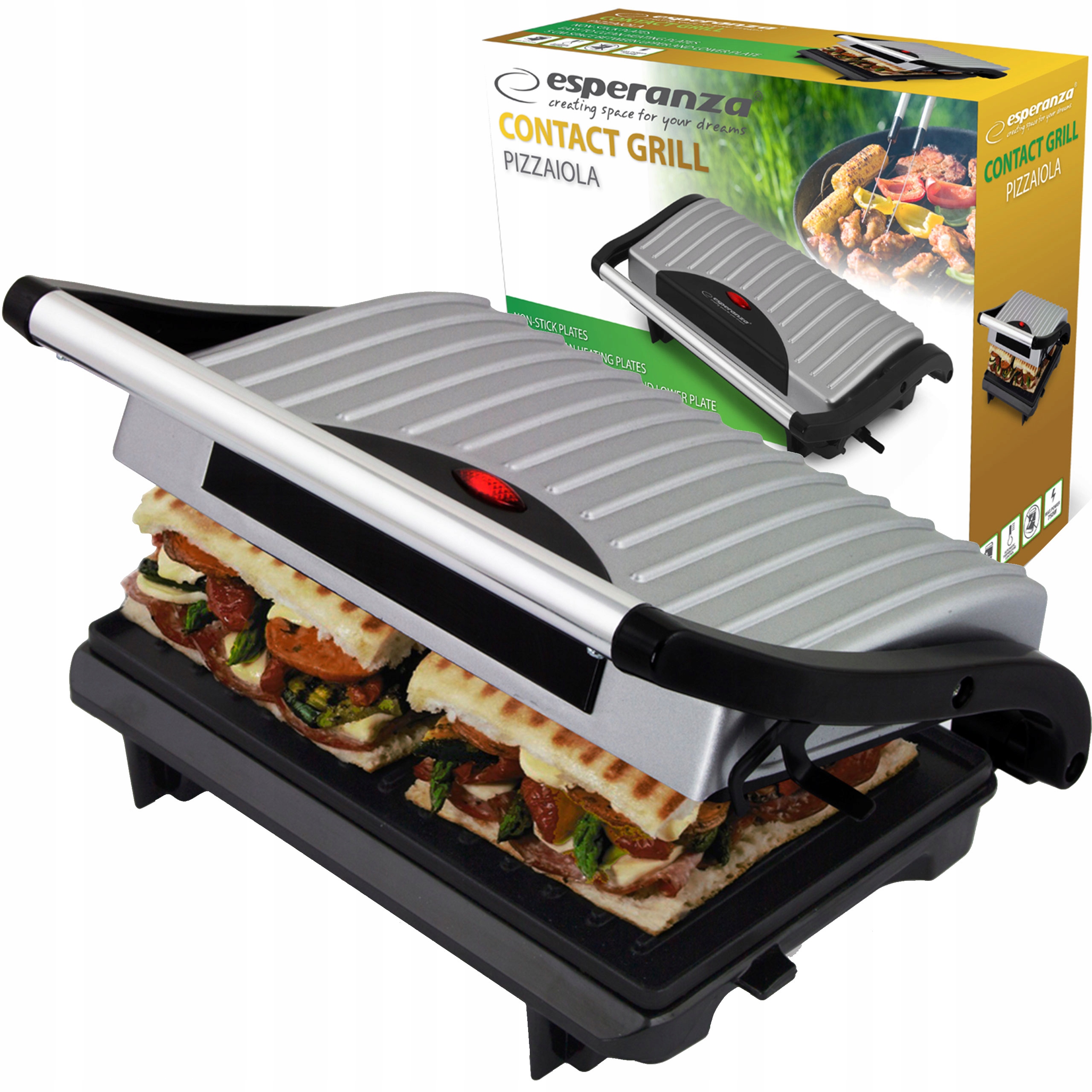 

Grill Elektryczny Kontaktowy Opiekacz Panini 750W