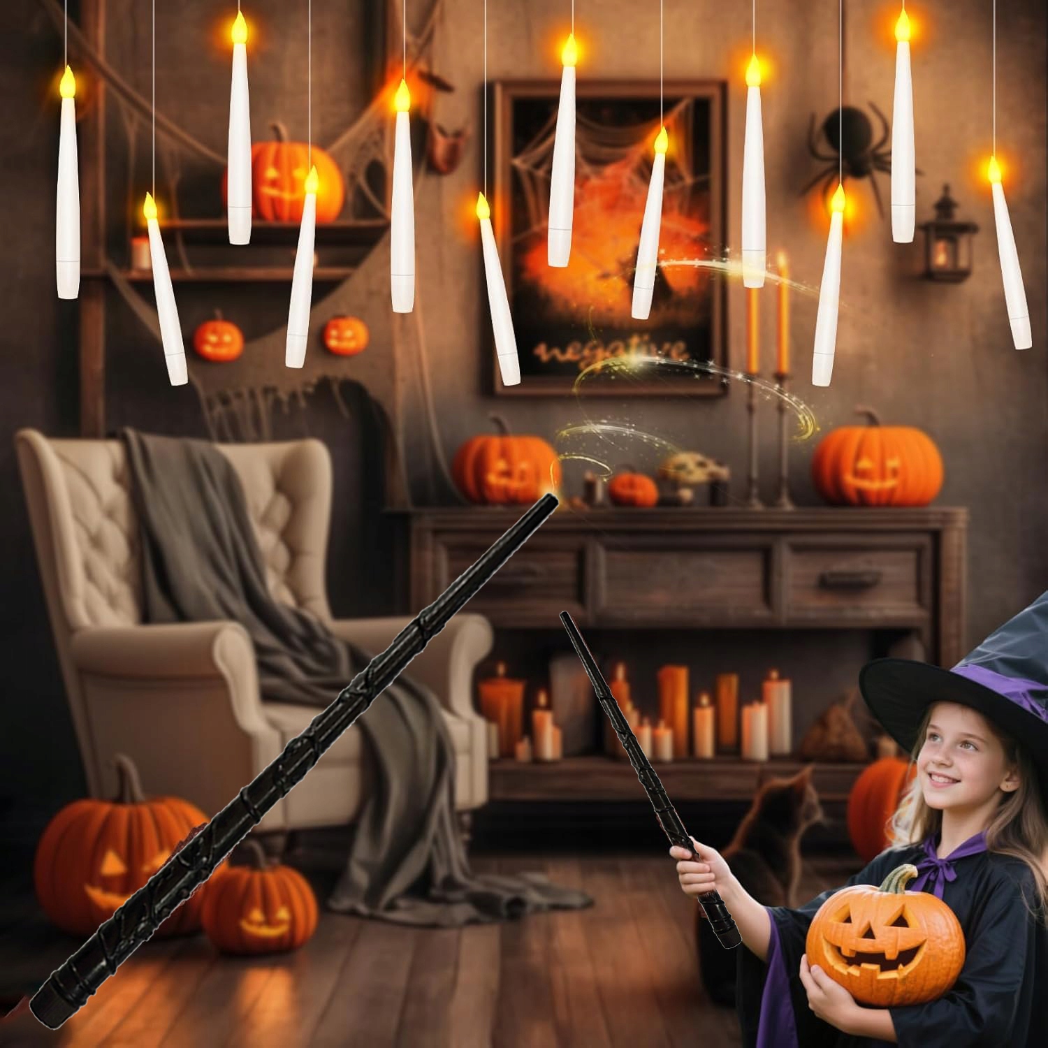 svíčky s kouzelnou hůlkou a dálkovým ovládáním Plovoucí závěsné Harry Potter 20 Ks
