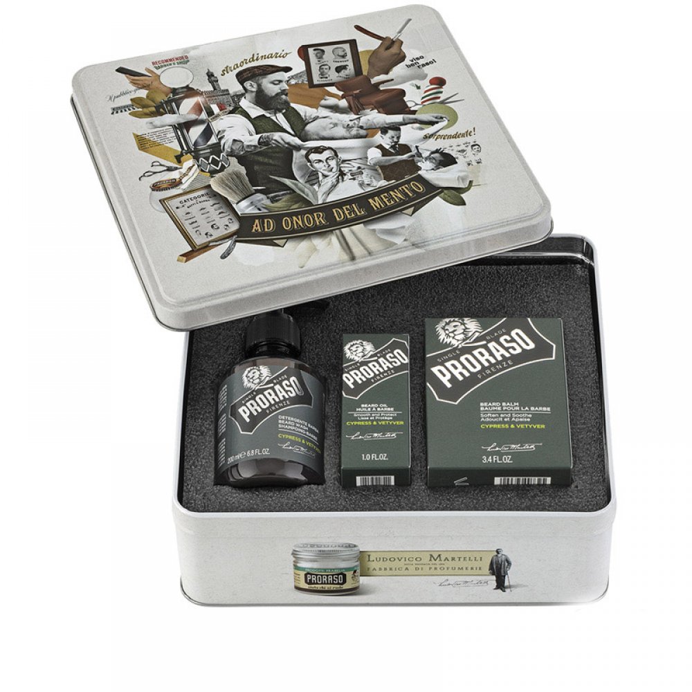 Sada na vousy Proraso Beard Kit Cypress Vetyver