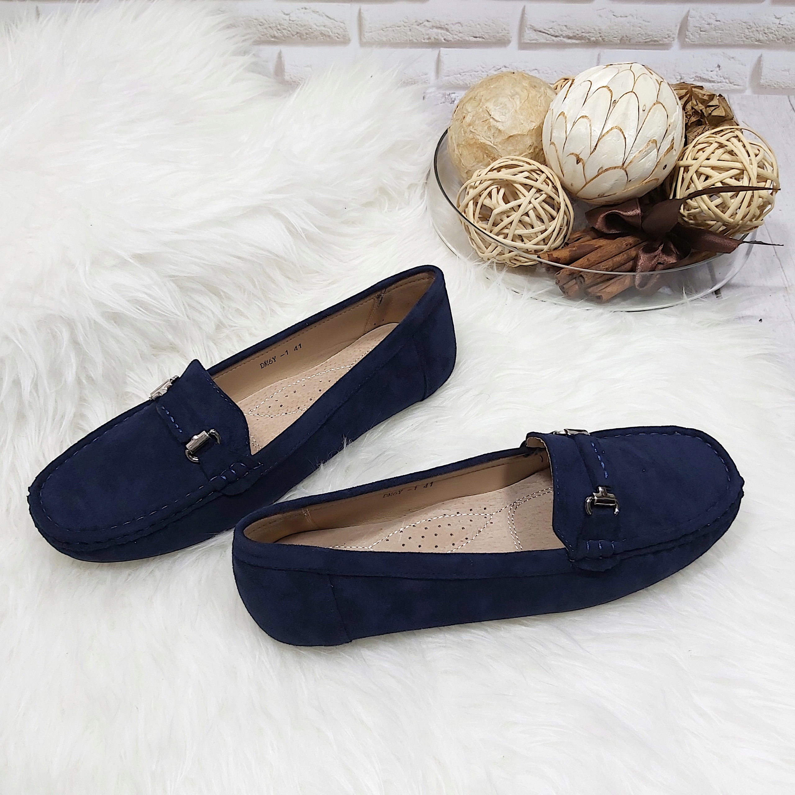 MOKASYNY DAMSKIE DUŻE ROZMIARY SKÓRZANA WKŁADKA 41 Rozmiar 41