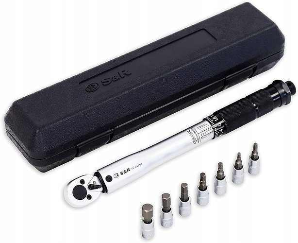 Kolesá Momentový Kľúč 1/4" 5-25 Nm. S Nadstavcami