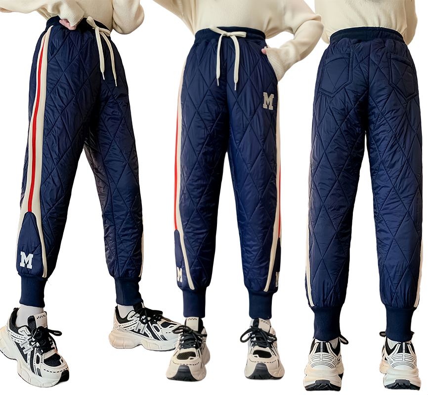 CIEPŁE GRUBE SPODNIE DRESOWE OCIEPLANE JOGGERY zimowe pikowane dziecięce