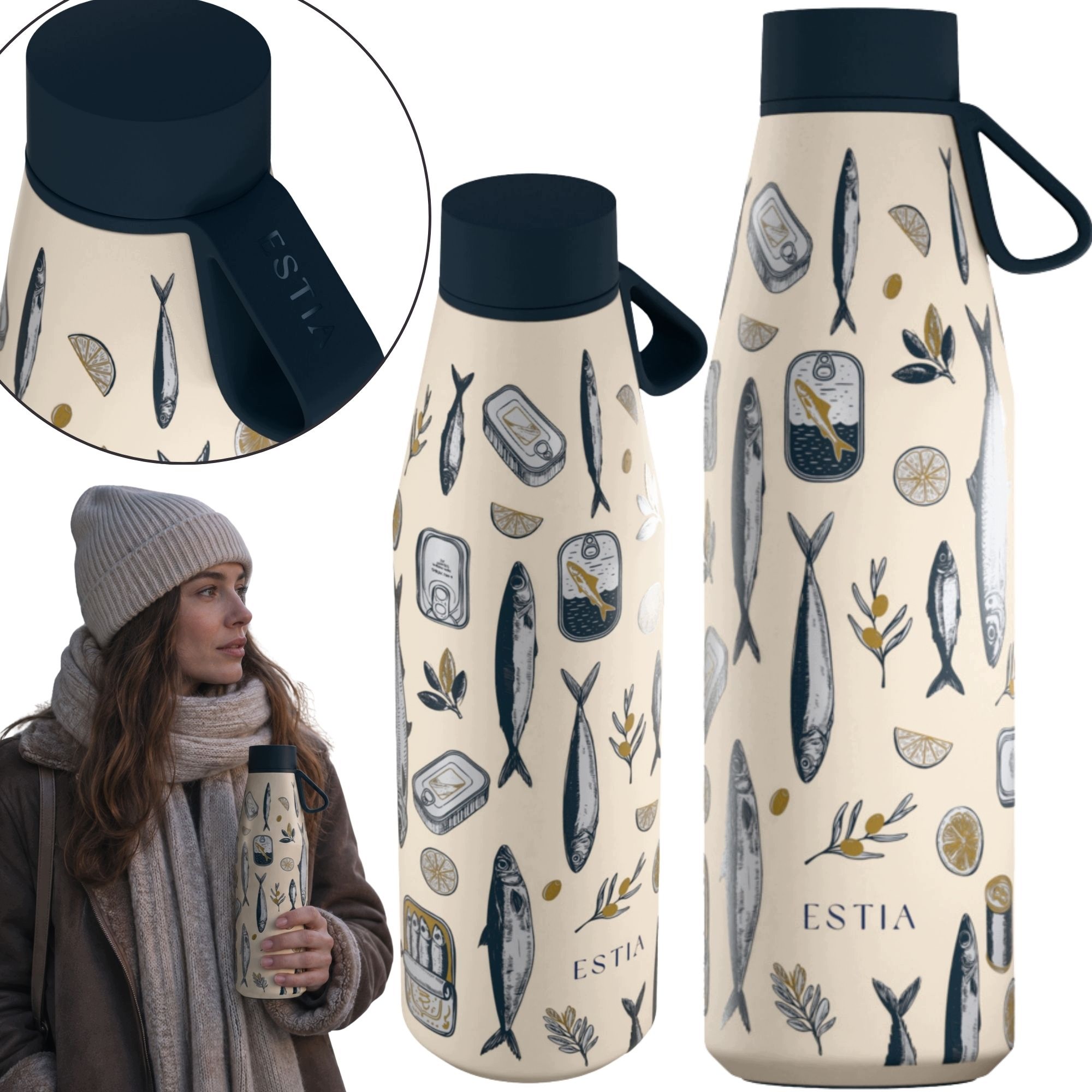Termoláhev 500 ml Estia Flow Salt Life na kávu s teplou vodou 12 hodin Studená