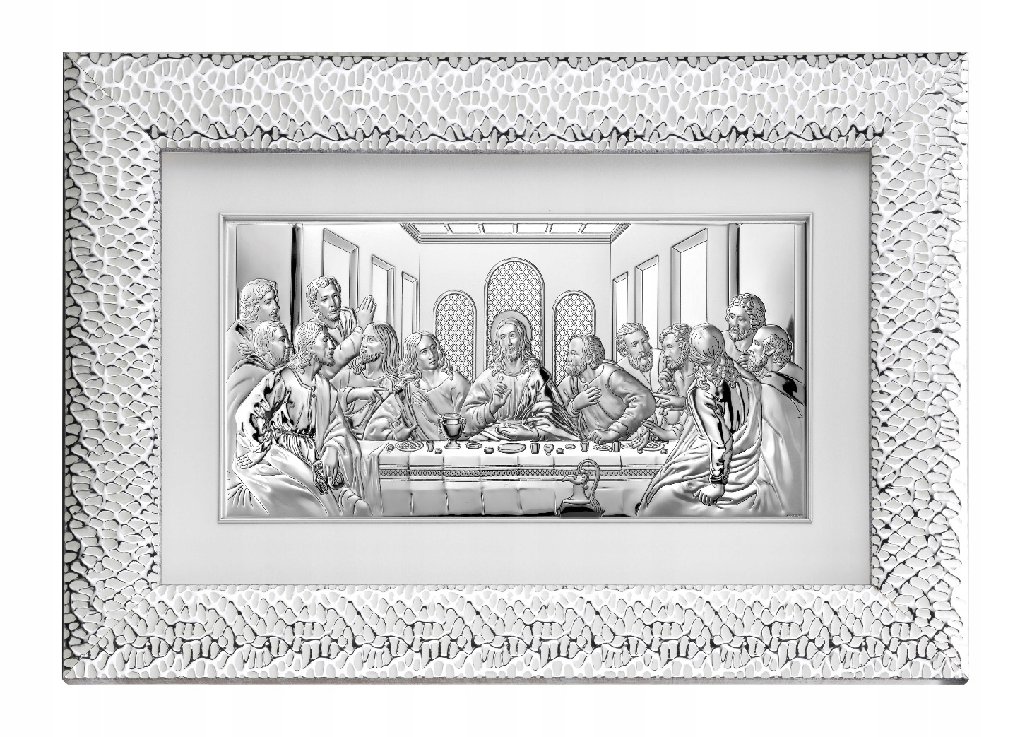 Obraz Posledná večera v striebornom ráme Q428