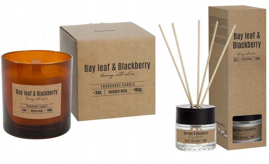 BISPOL świeca + patyczki BAY LEAF BLACKBERRY