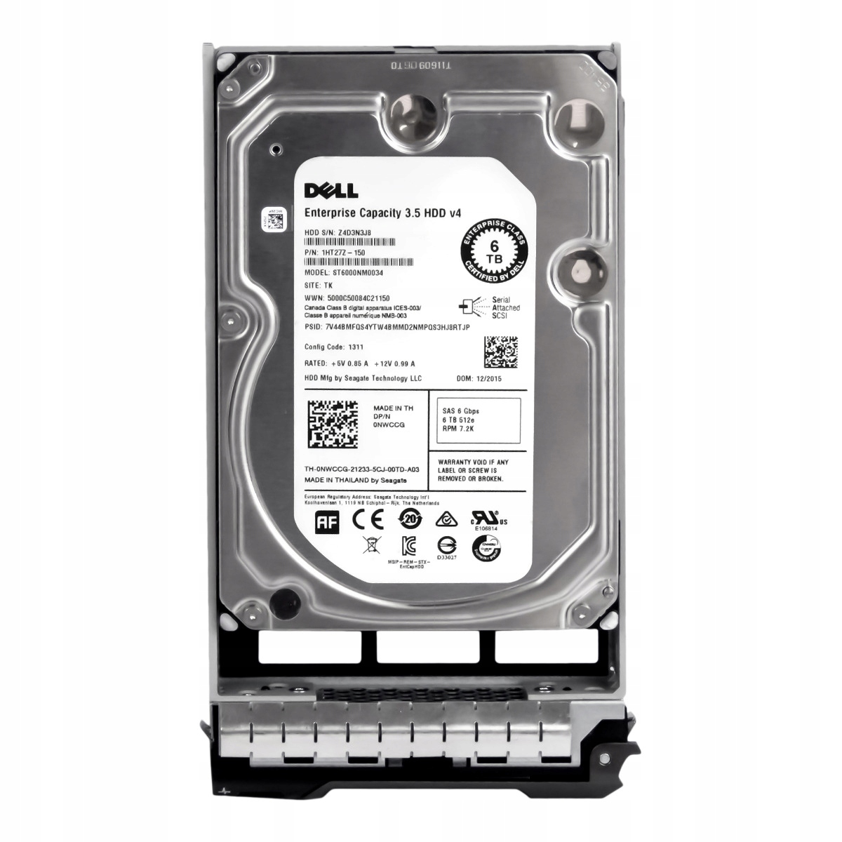 Dell 0NWCCG 6TB 7.2K 128MB SAS-3 3.5'' ST6000NM0034