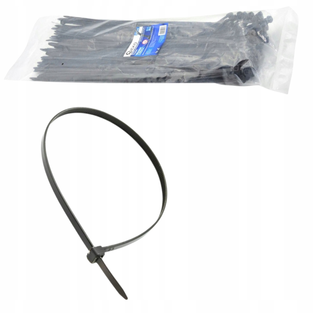 Trytytki Trytki Opaski Zaciskowe Czarne Uniwersalne 200x7.6mm Uv 100SZTUK