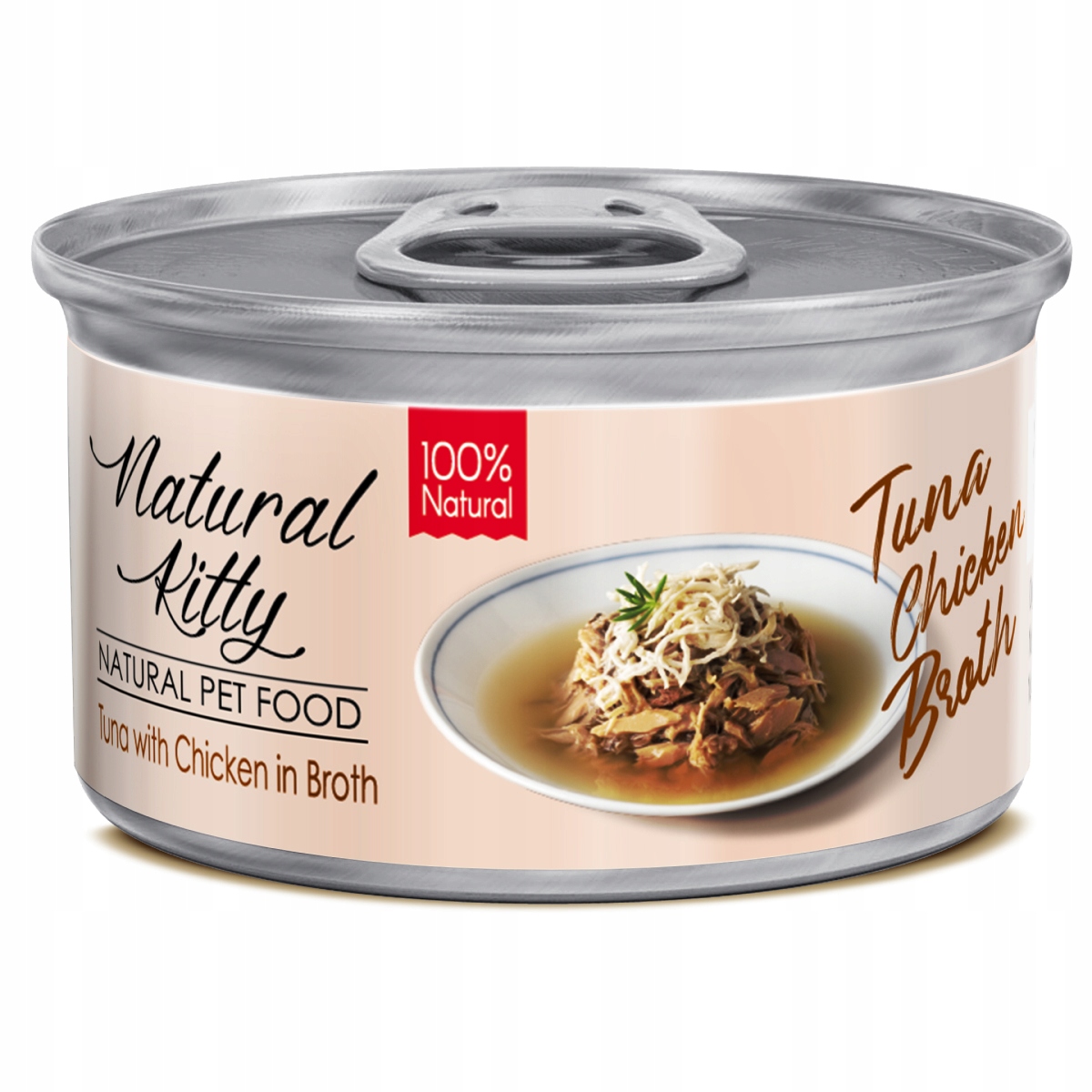 Levně Natural Kitty Premium 100% mokré krmivo pro kočky tuňák kuře 24x80g