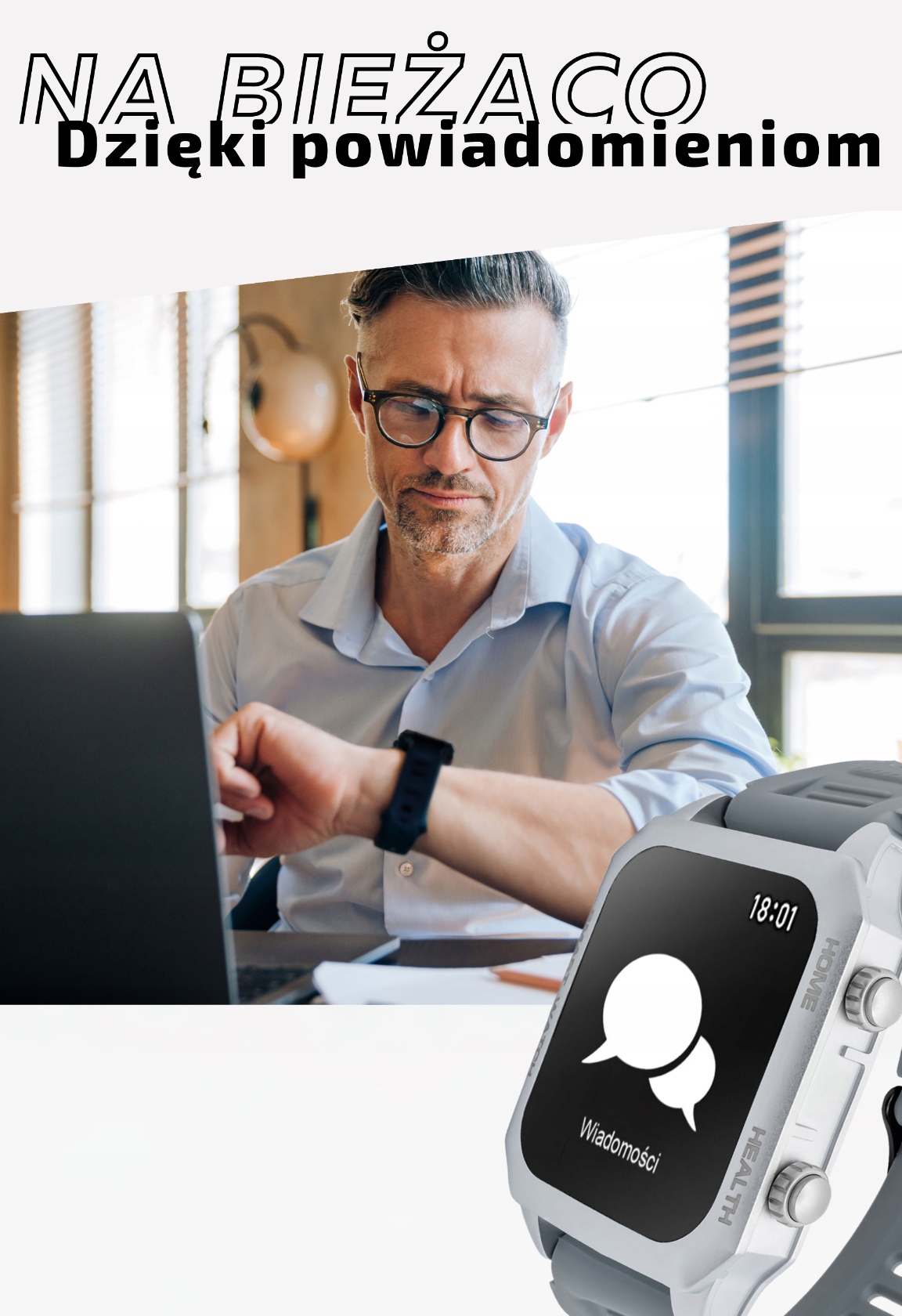 Smartwatch WIELE TARCZ POWIADOMIENIA SPORT Wodoszczelność nie