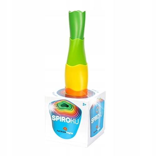 FAT BRAIN TOYS Spiroku Piramida Wieża Tęczowa Cylindry 9 el.