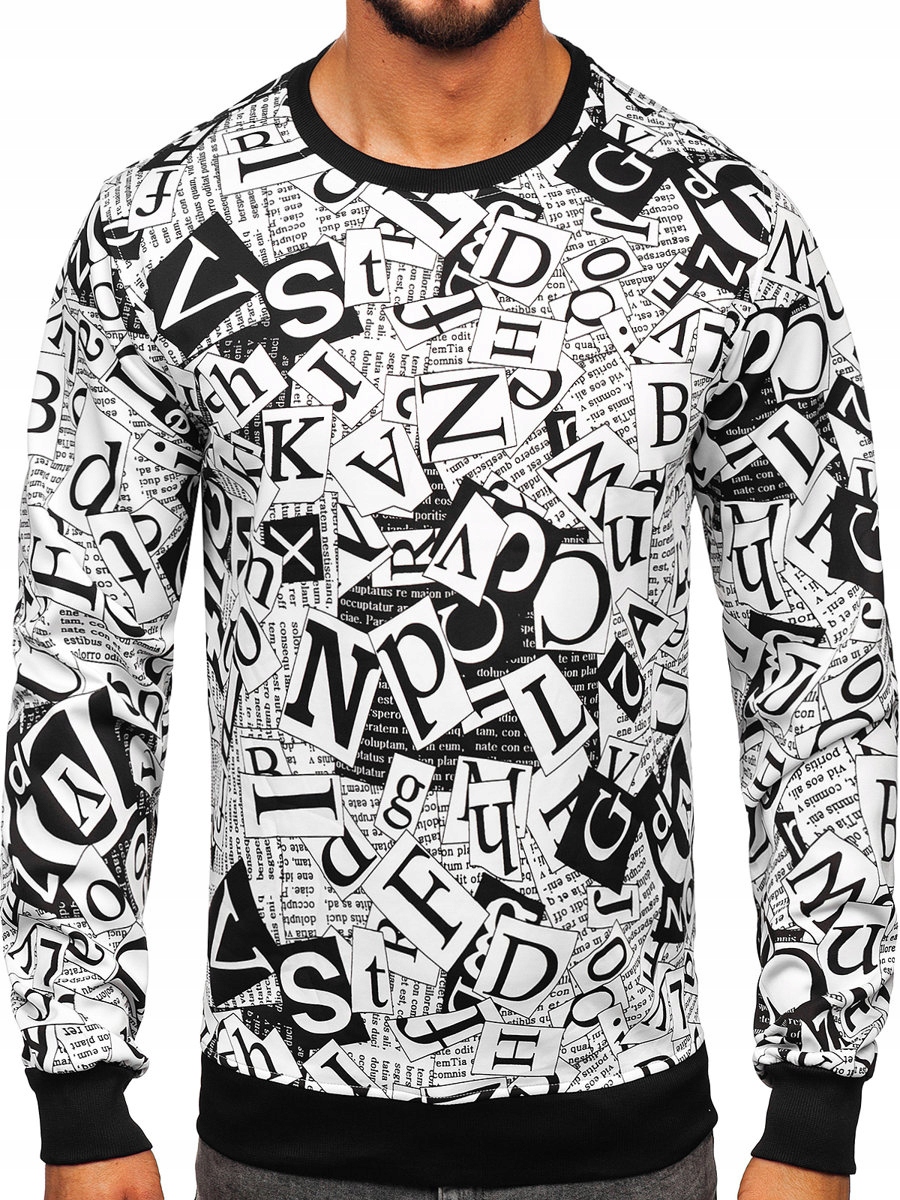 

Bluza Czarno-biała Z Nadrukiem 8B1135 Denley_m