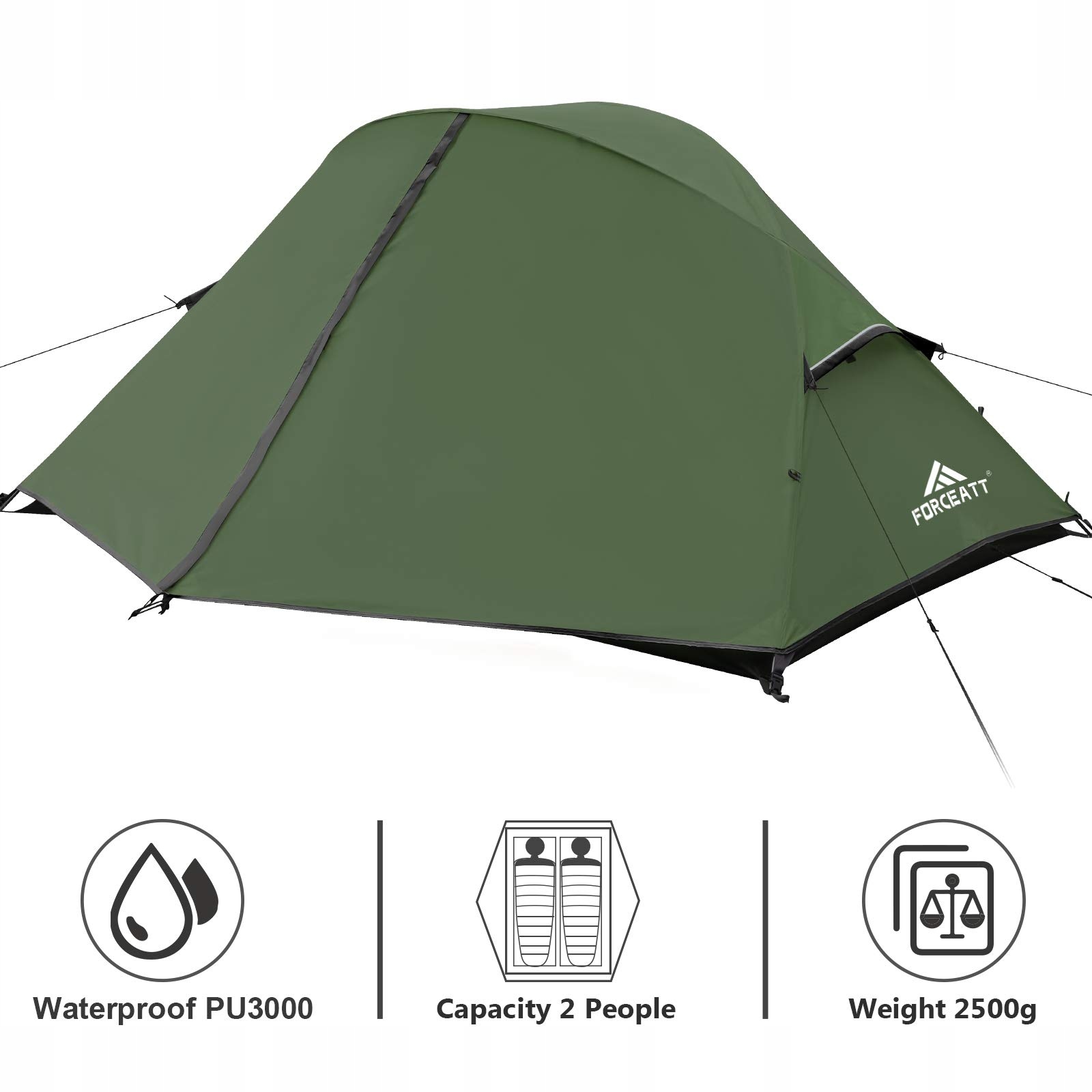 FORCEATT Namiot Dwuosobowy Na 4 Pory Roku Lekki Wodoodporny Camping — miniatura 2