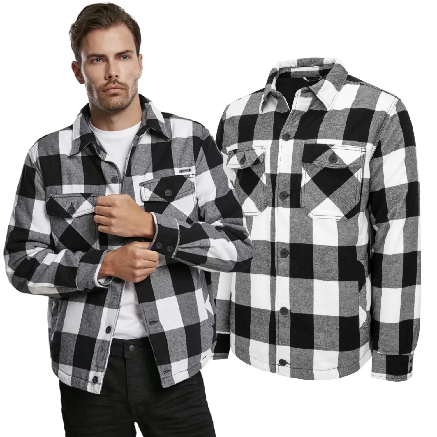 Bunda Brandit Lumber White/Black Gingham 4XL