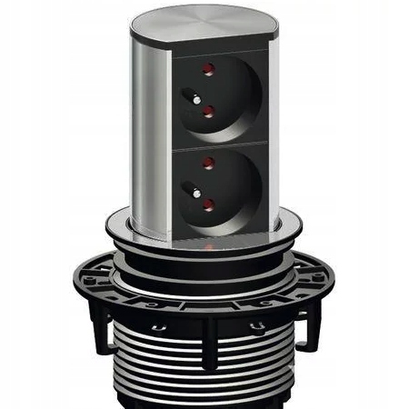 GNIAZDO WPUSZCZANE BACHMANN ELEVATOR INOX 2xUTE DO BLATU PŁYTY