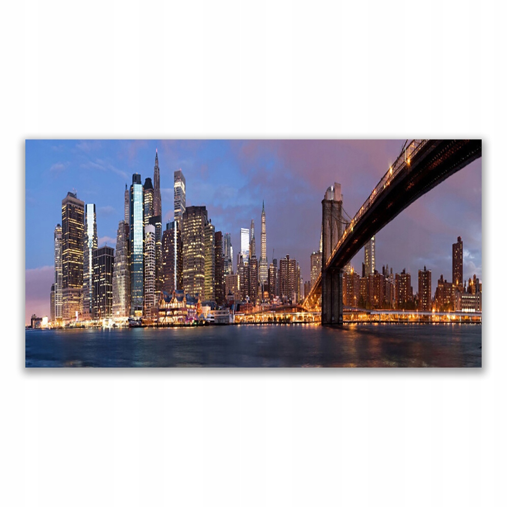 

Fotoobraz z grafiką 140x70 Miasto Most Domy Niebo