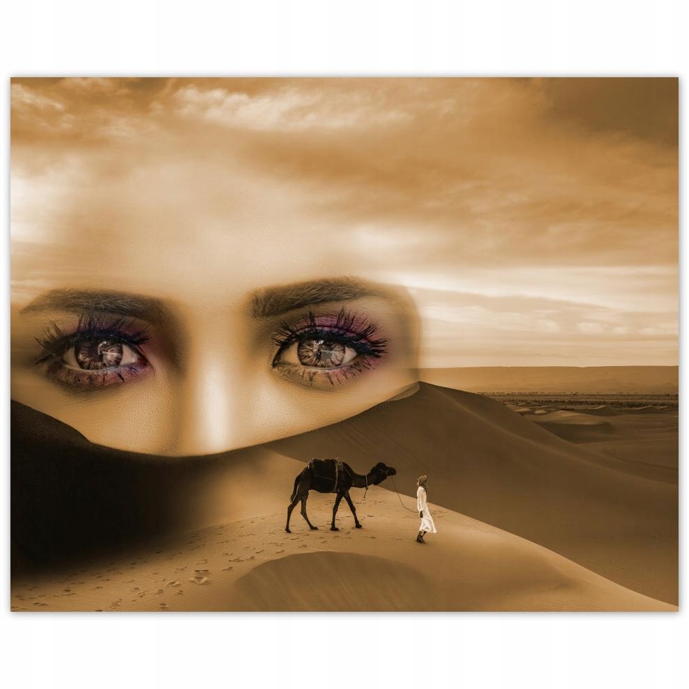 

Plakat 50x40 Pustynia Oczy Laska Sepia