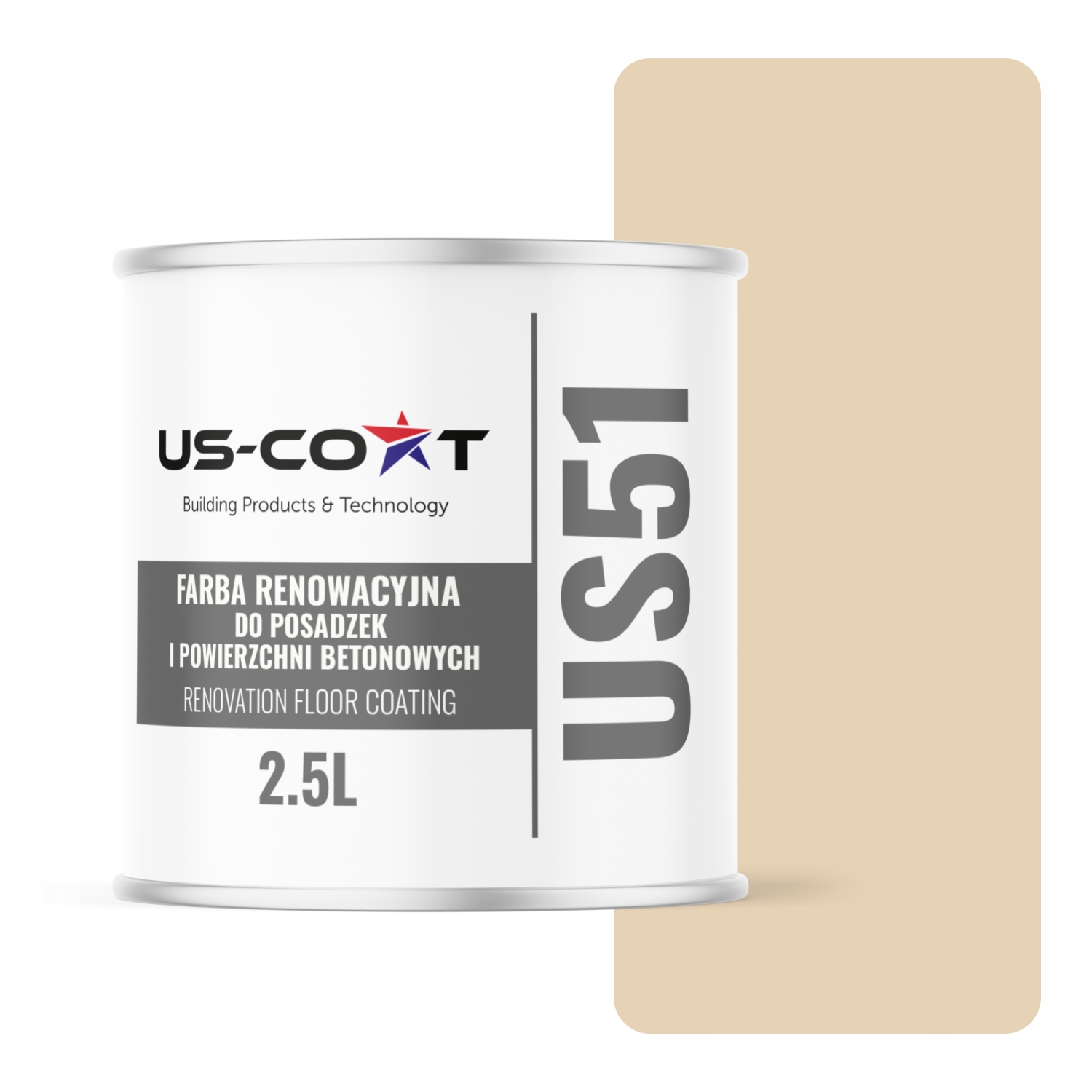 Farba Na Renováciu Podláh Betón Garáž Krémovo Béžová RAL1015 Polomatná 2,5 L
