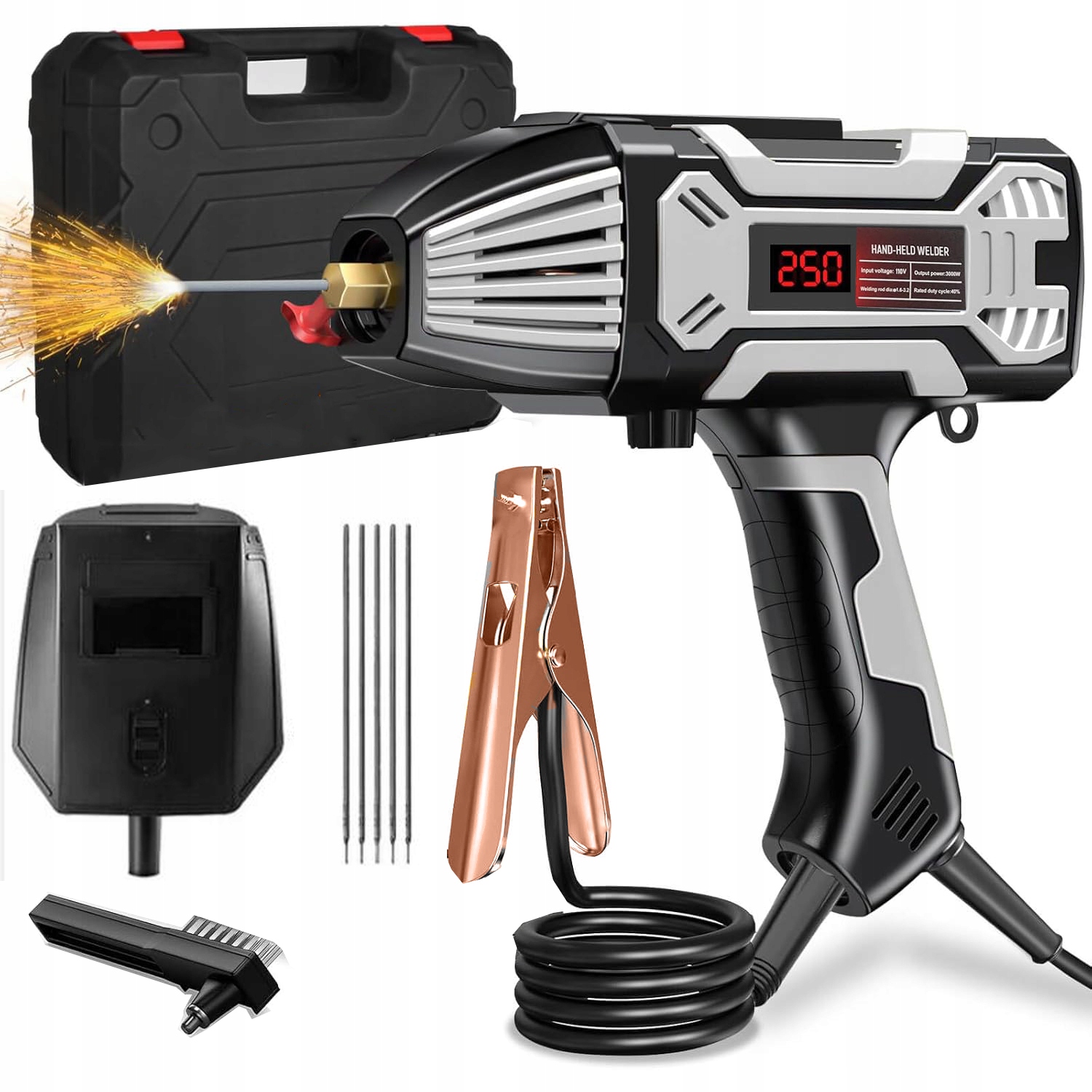 Lehký ruční svářecí stroj 220V 3000W Přenosný s 5 tyčemi