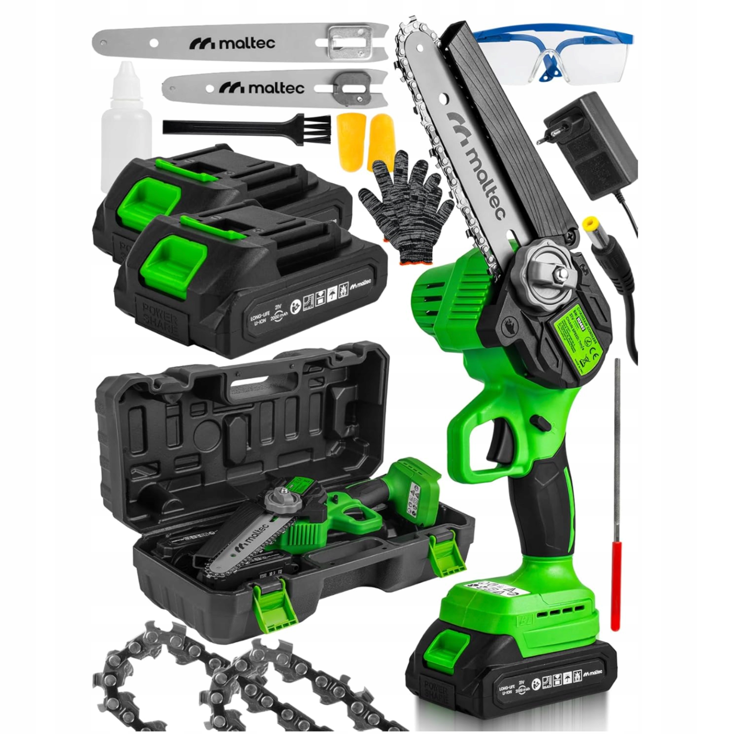 Akumulátorová řetězová pila 1000W Maltec MasterCut 2 Akumulátory Set